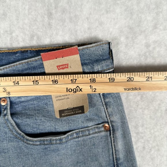 Levi's 505 Men's Jeans Stretch Straight Leg Regular Fit Blue Denim Size W38 L34 - Picture 14 of 14